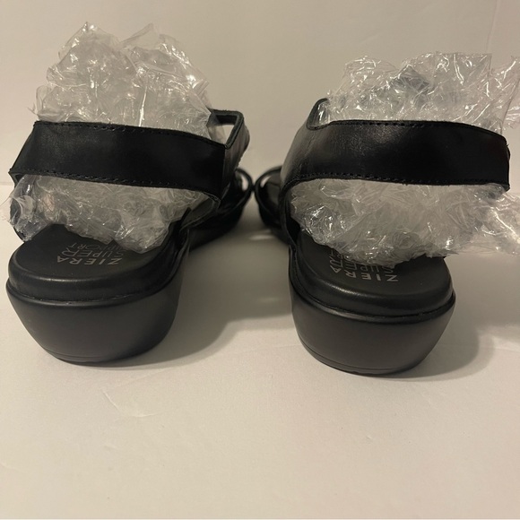 Ziera Women’s Cross Strap Leather Super Support Black Sandal Size 38 (7.5) - Picture 5 of 8